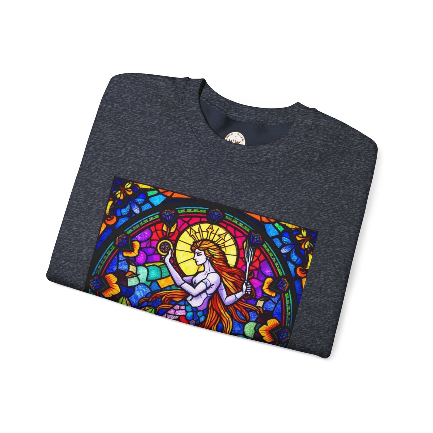Unisex Heavy Blend™ Crewneck Sweatshirt, Glass 1, Aquarius Zodiac Design