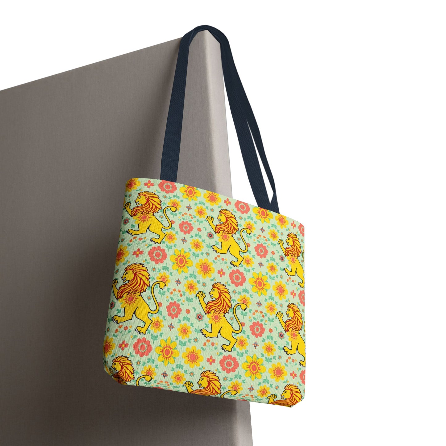 Tote Bag, (AOP), Leo, Zodiac v2, Flower Pattern