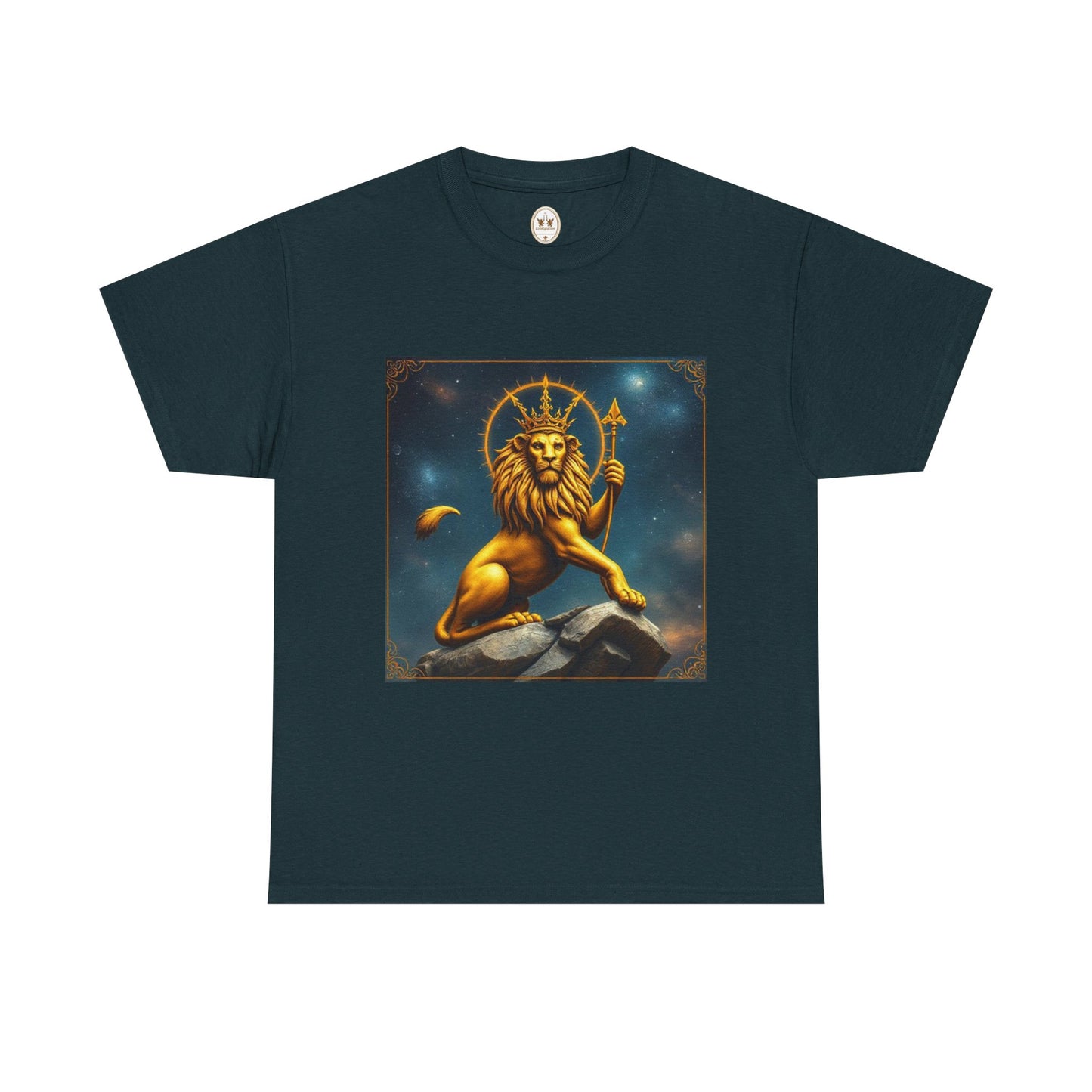 Unisex Heavy Cotton T-Shirt, King of Lions, Leo Zodiac Design