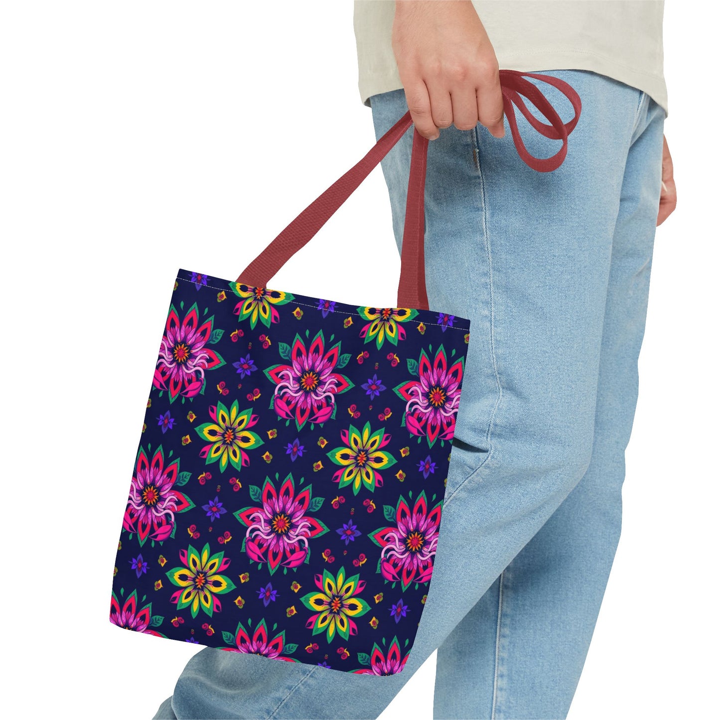 Tote Bag (AOP), Scorpio, Zodiac v2, Flower Pattern
