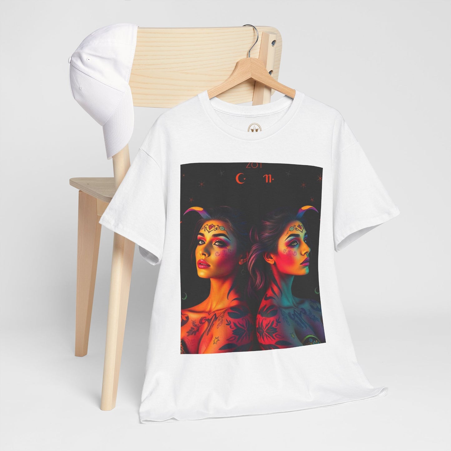 Unisex Heavy Cotton T-Shirt, Gemini, Zodiac, Sexy Art