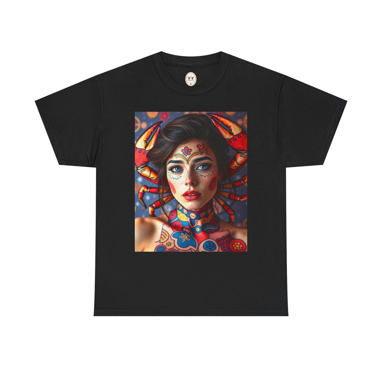 Unisex Heavy Cotton T-Shirt, Cancer, Zodiac v1, Sexy Art