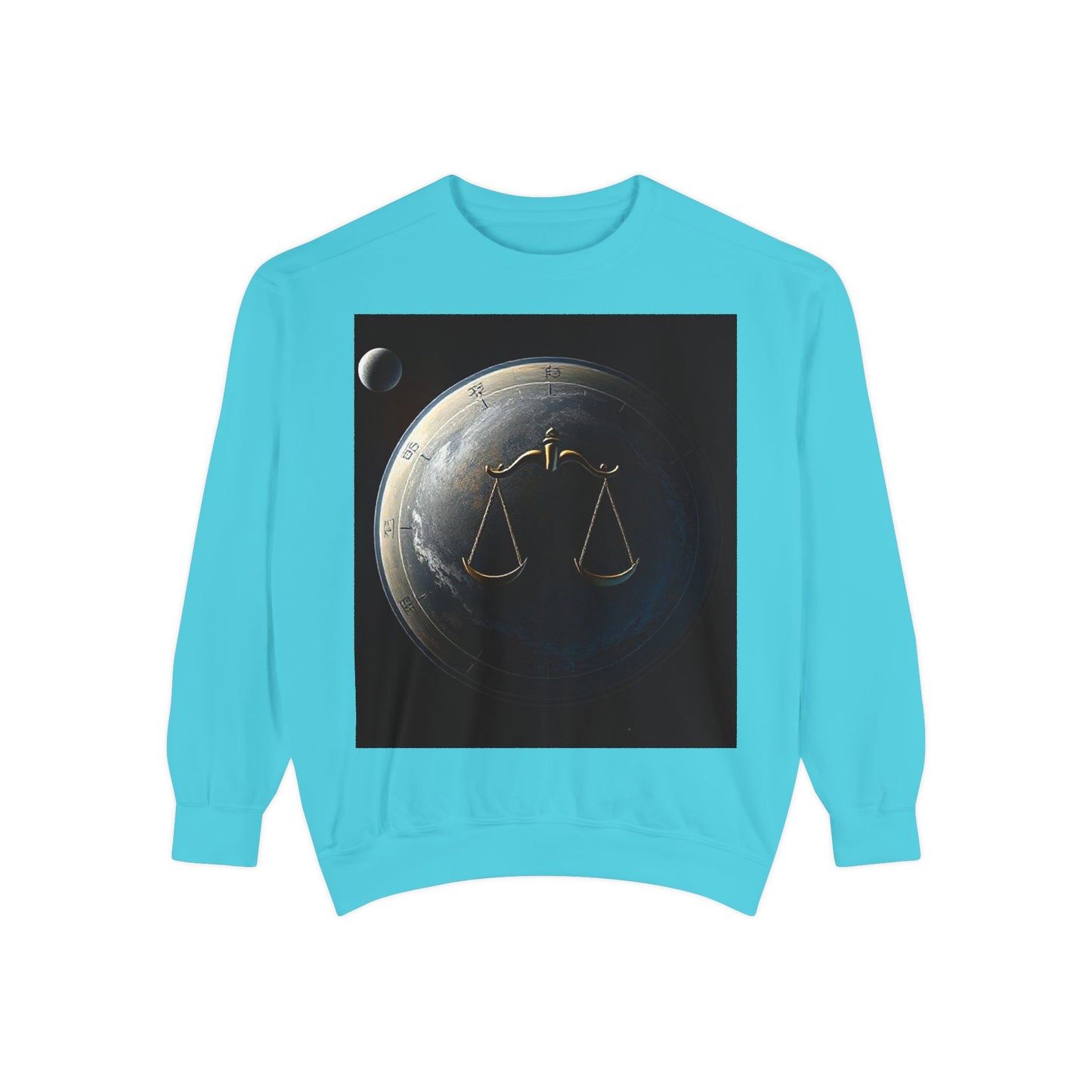 Garment-Dyed Sweatshirt, Unisex, Space Animal Design, Libra