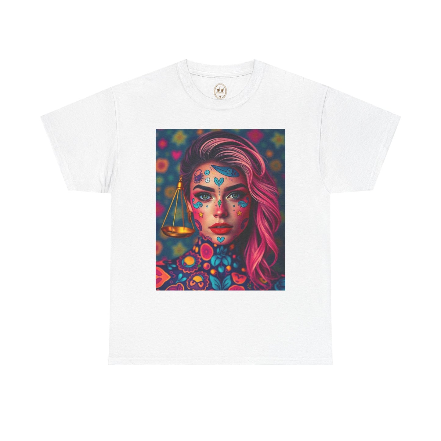 Unisex Heavy Cotton T-Shirt, Libra, Zodiac v2, Sexy Art