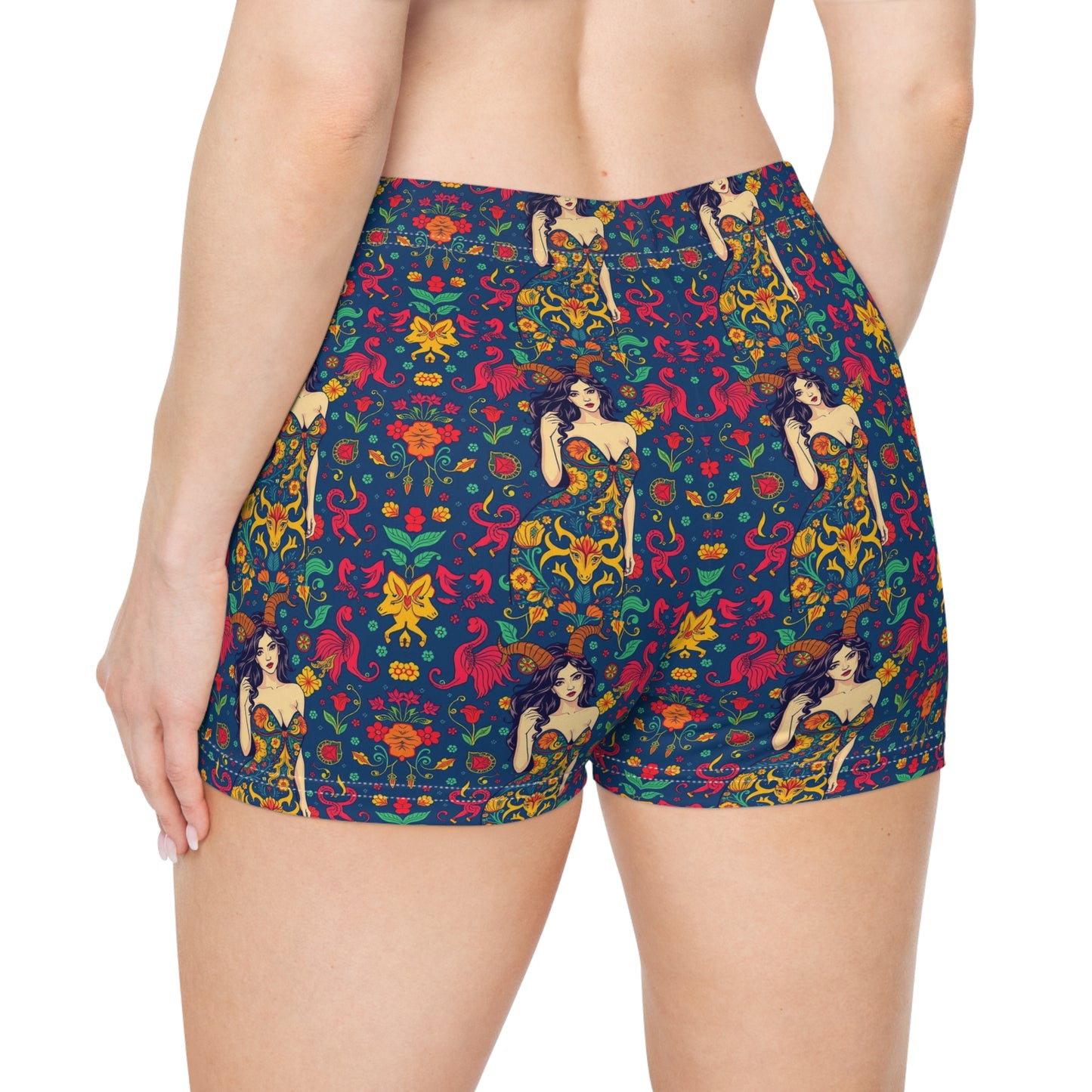 Women's Shorts, (AOP), Capricorn, Zodiac v2, Sexy Pattern