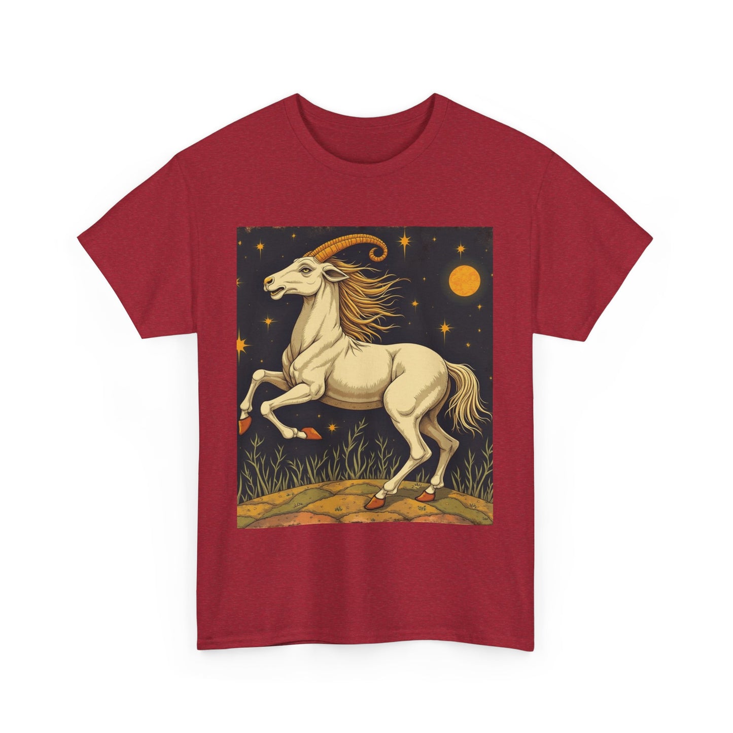Unisex Heavy Cotton T-Shirt, Aries Animal, Zodiac Design