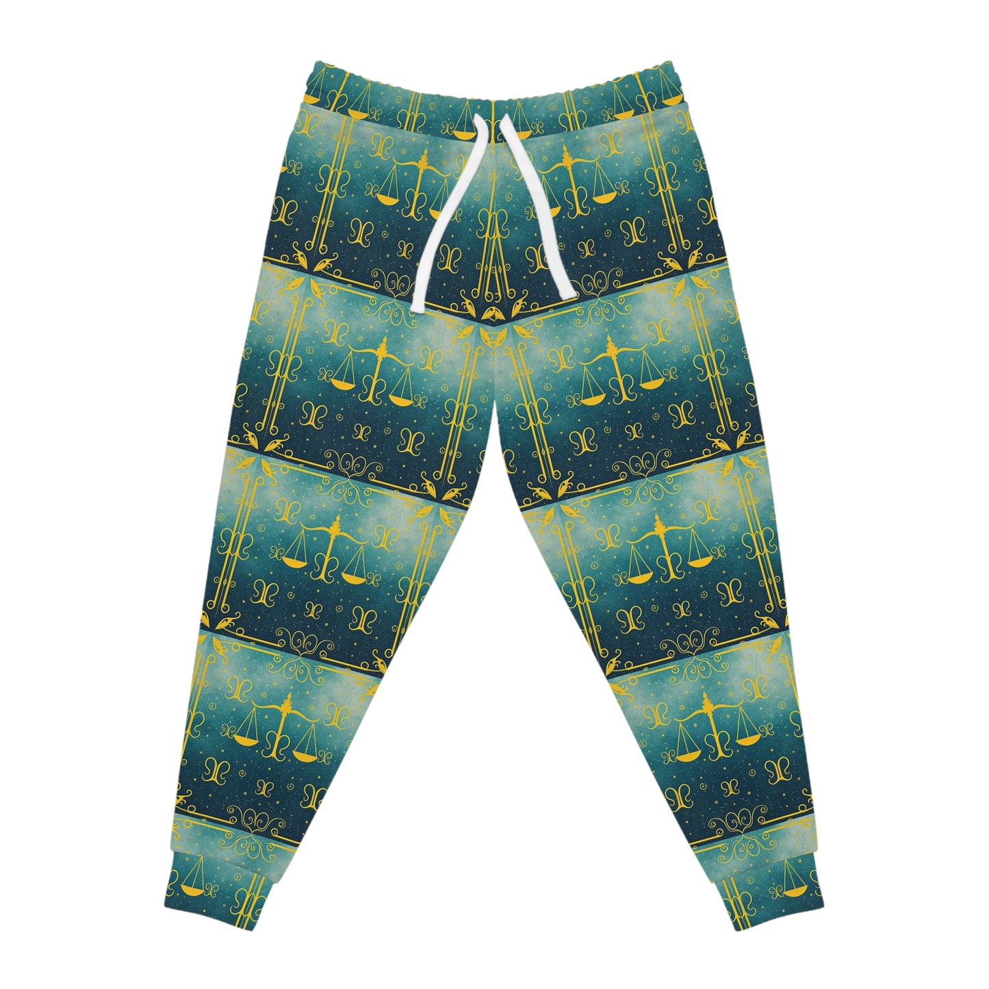 Athletic Joggers, Zodiac Design, Pattern v1, Libra, AOP