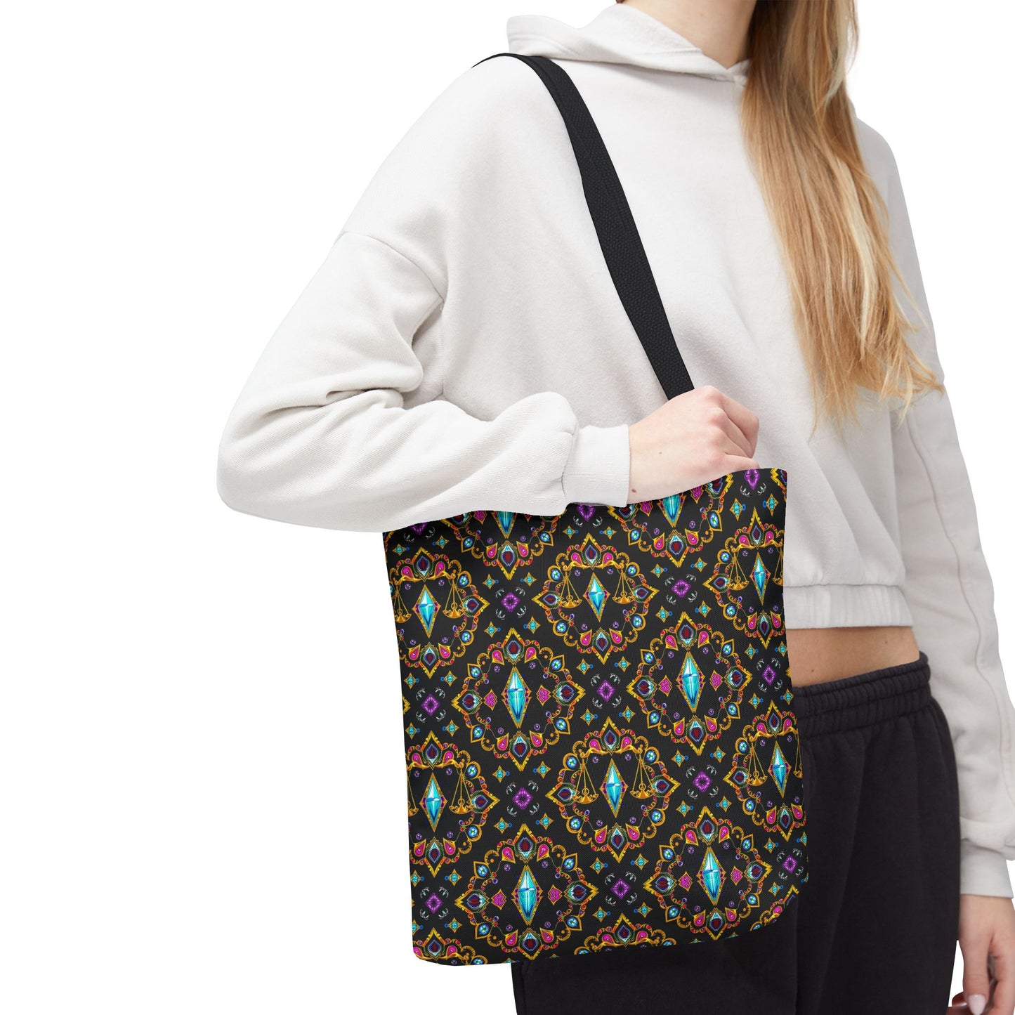 Tote Bag (AOP), Libra, Zodiac v1, Jewel Pattern