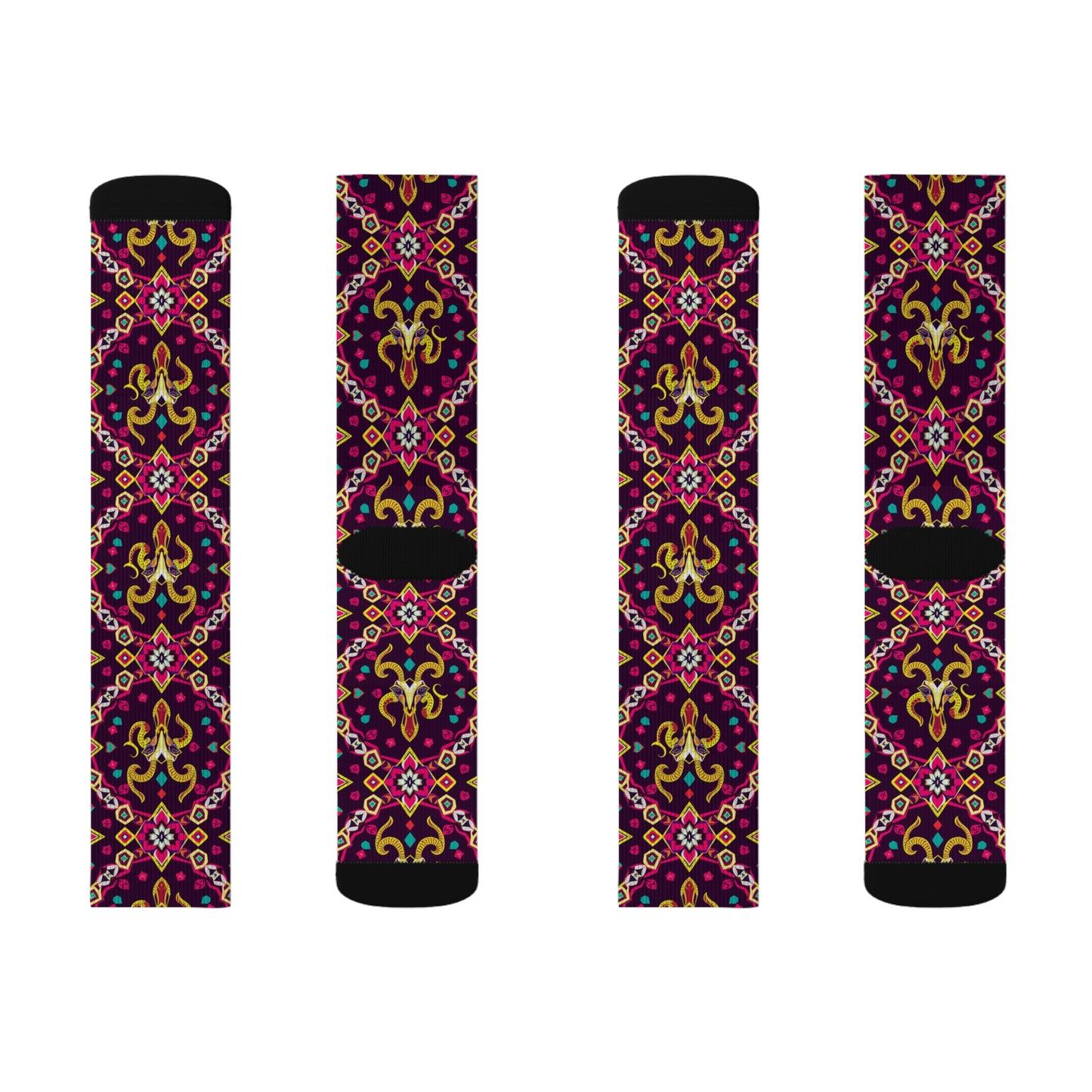 Sublimation Socks, Capricorn, Zodiac, Jewel Pattern