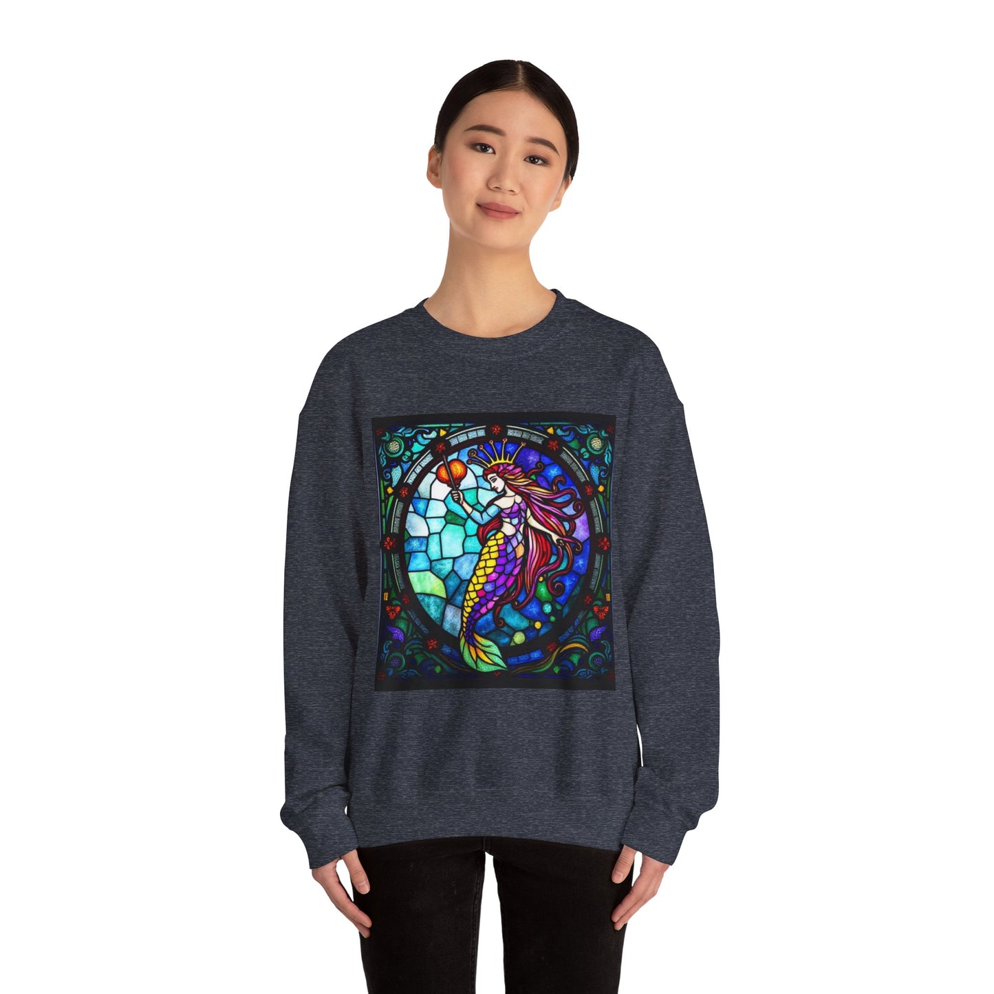 Unisex Heavy Blend™ Crewneck Sweatshirt, Glass, Aquarius Zodiac Design