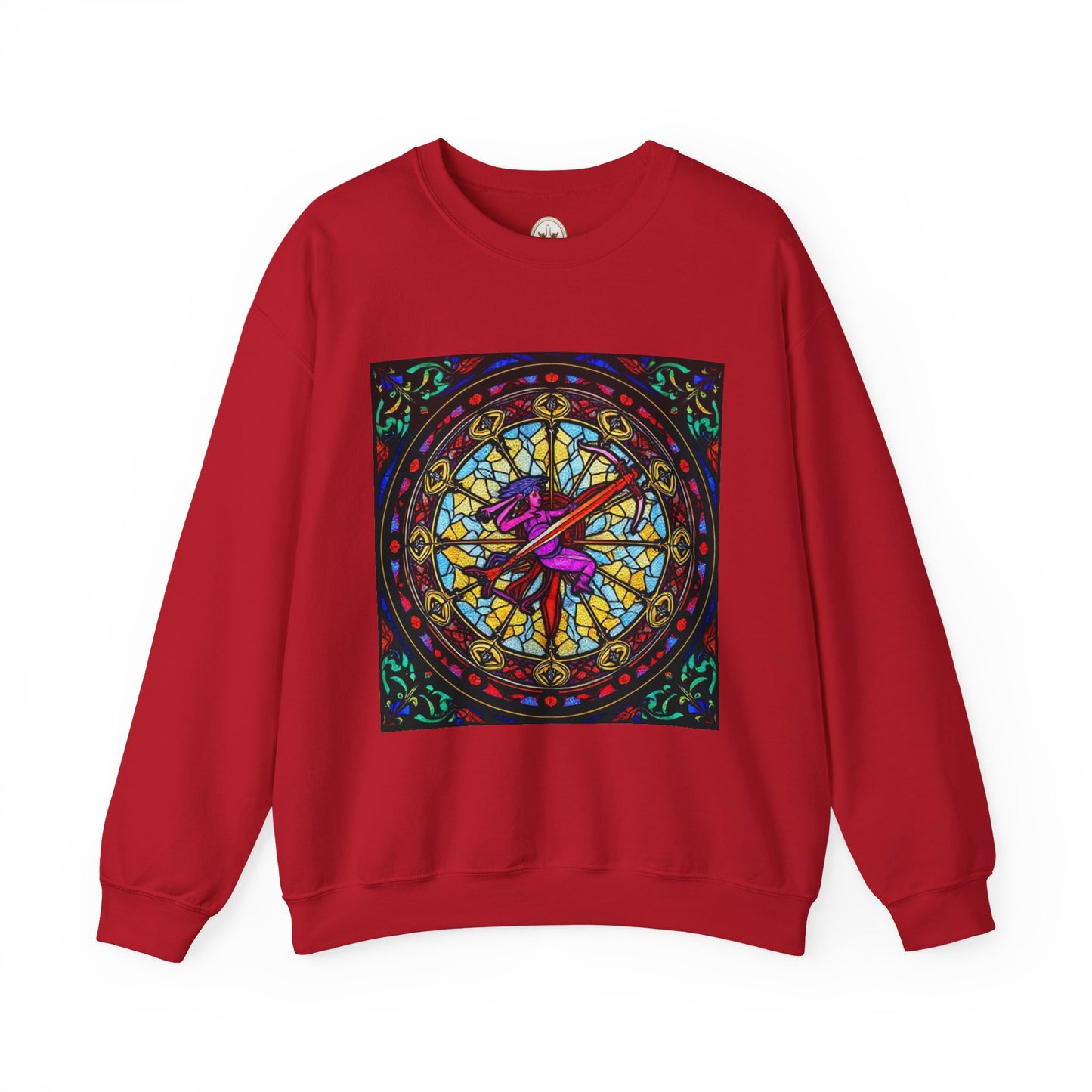 Unisex Heavy Blend™ Crewneck Sweatshirt, Glass 1, Sagittarius Zodiac Design