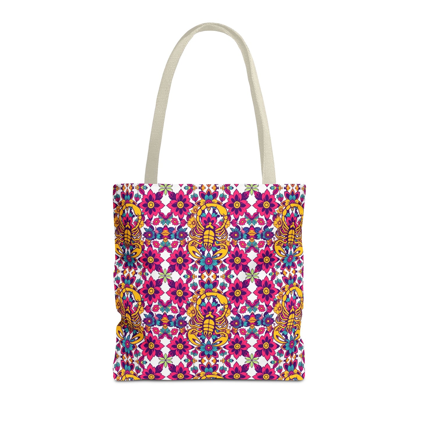 Tote Bag (AOP), Scorpio, Zodiac v1, Flower Pattern