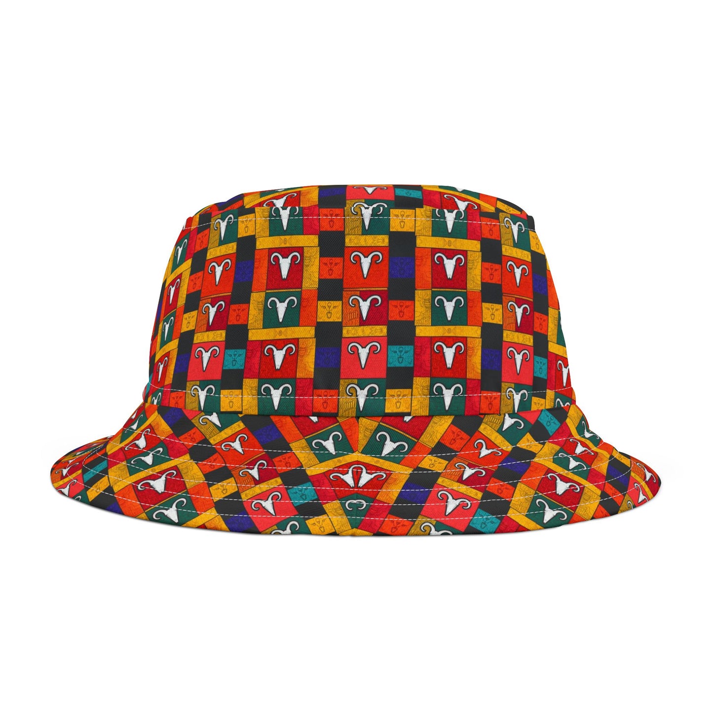 Bucket Hat, (AOP), Aries, Zodiac v1, Shape Pattern