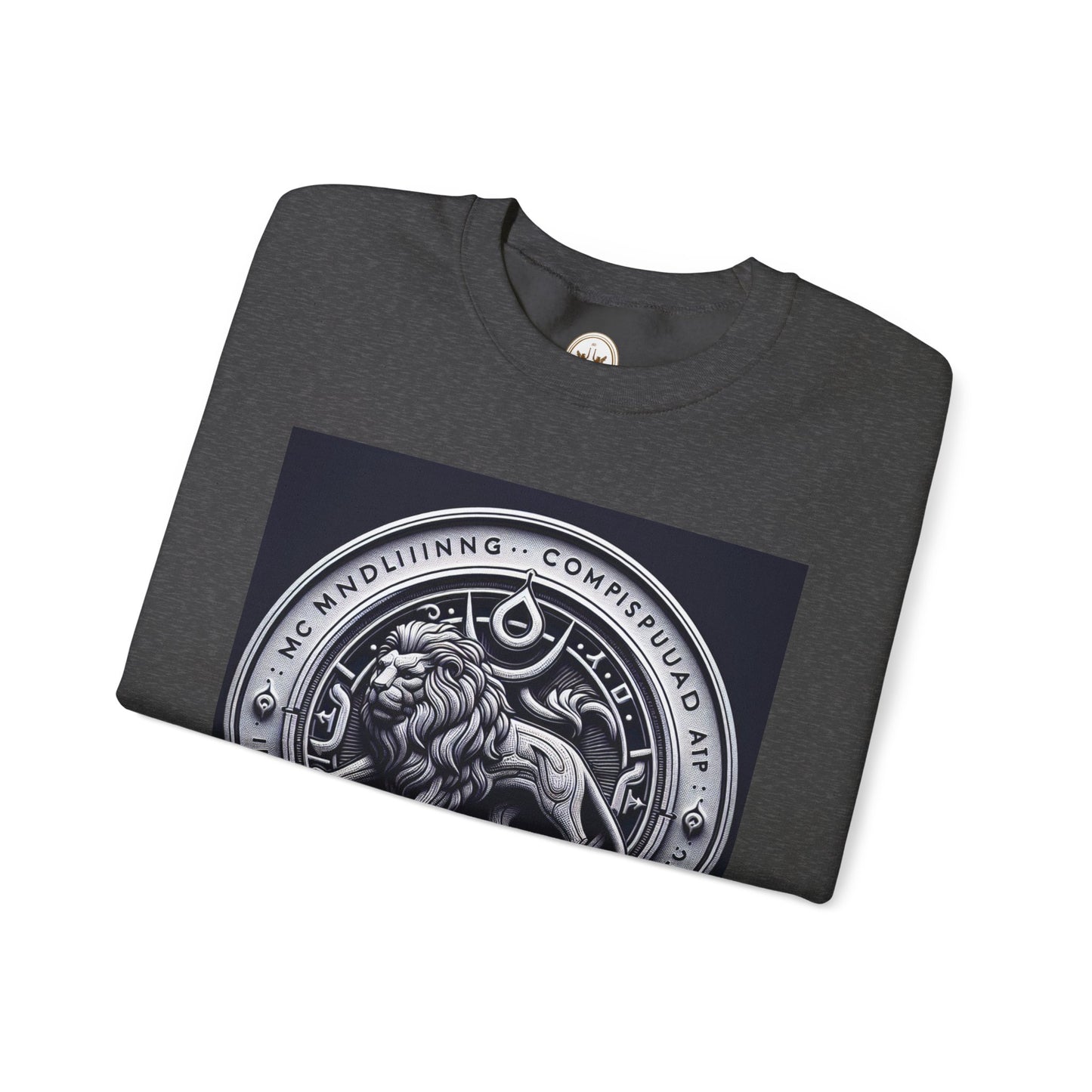 Unisex Heavy Blend™ Crewneck Sweatshirt, Lion Coin, Leo Zodiac Design
