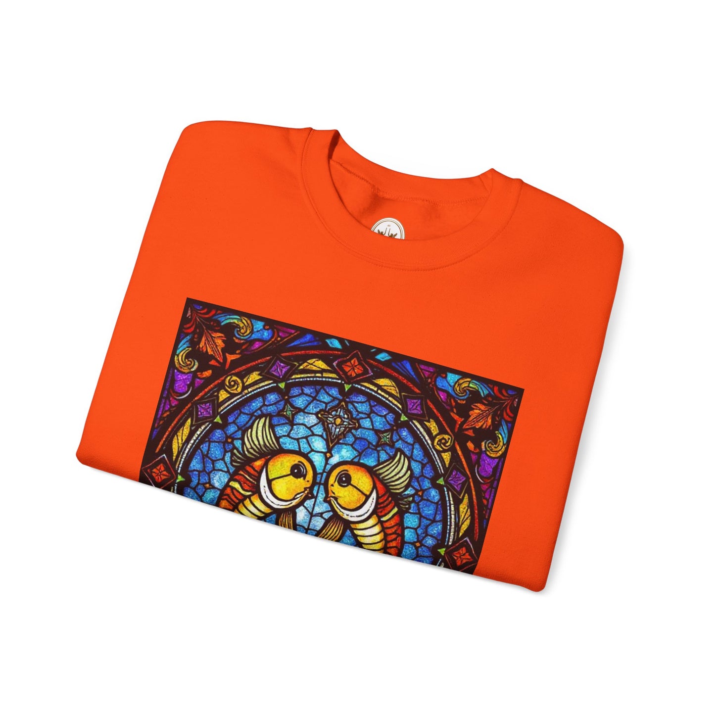 Unisex Heavy Blend™ Crewneck Sweatshirt, Glass 1, Pisces Zodiac Design