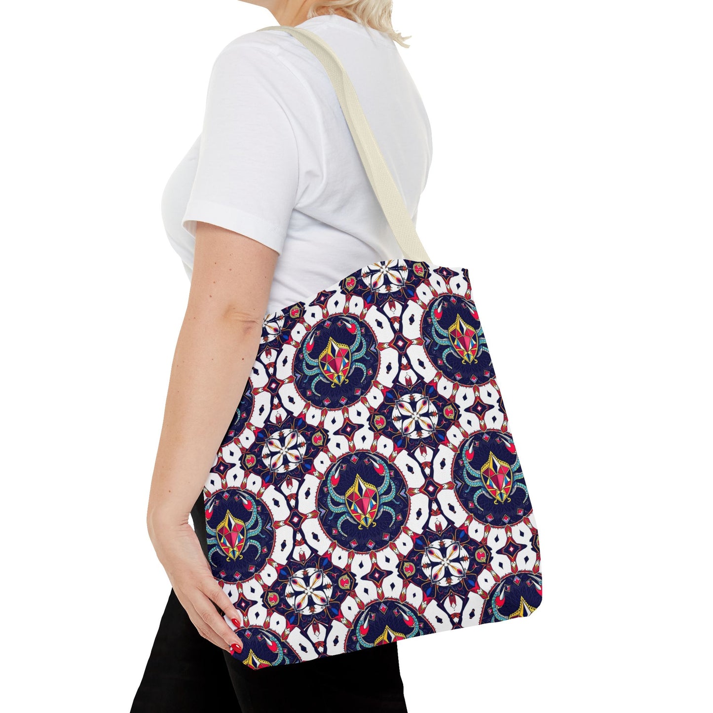 Tote Bag (AOP), Scorpio, Zodiac v1, Jewel Pattern