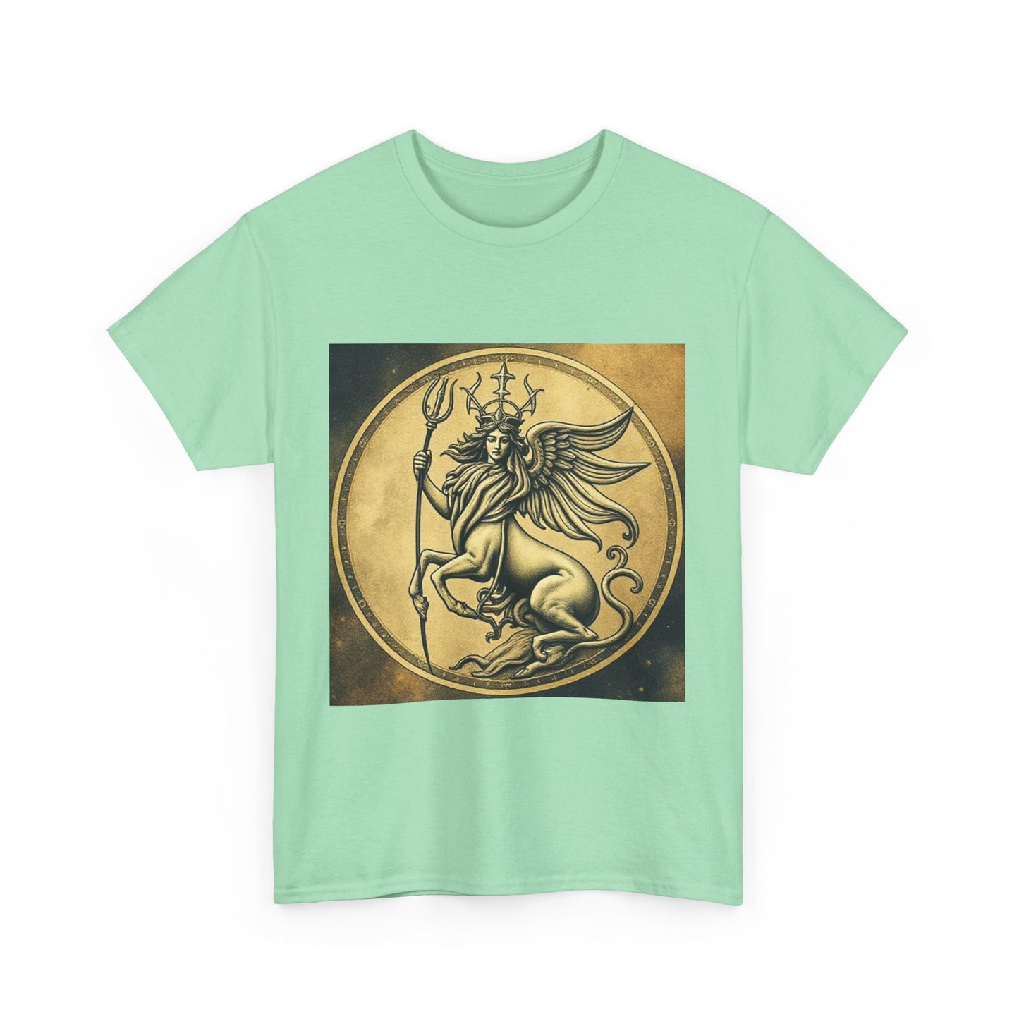 Unisex Heavy Cotton T-Shirt, Animal Angel v1, Virgo Zodiac Design