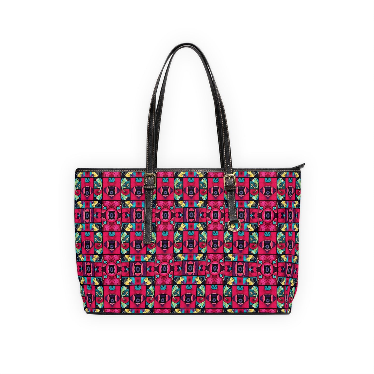 Leather Shoulder Bag, Pisces, Zodiac, Shapes Pattern
