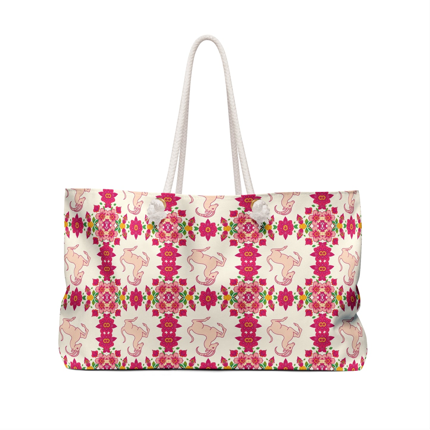 Weekender Bag, Capricorn, Zodiac v3, Flower Pattern