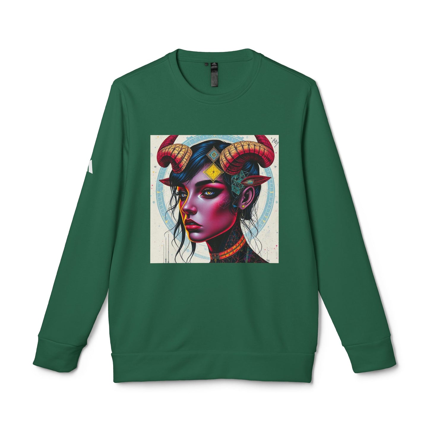Adidas, Unisex Fleece Crewneck Sweatshirt, Taurus, Pop Art, Zodiac