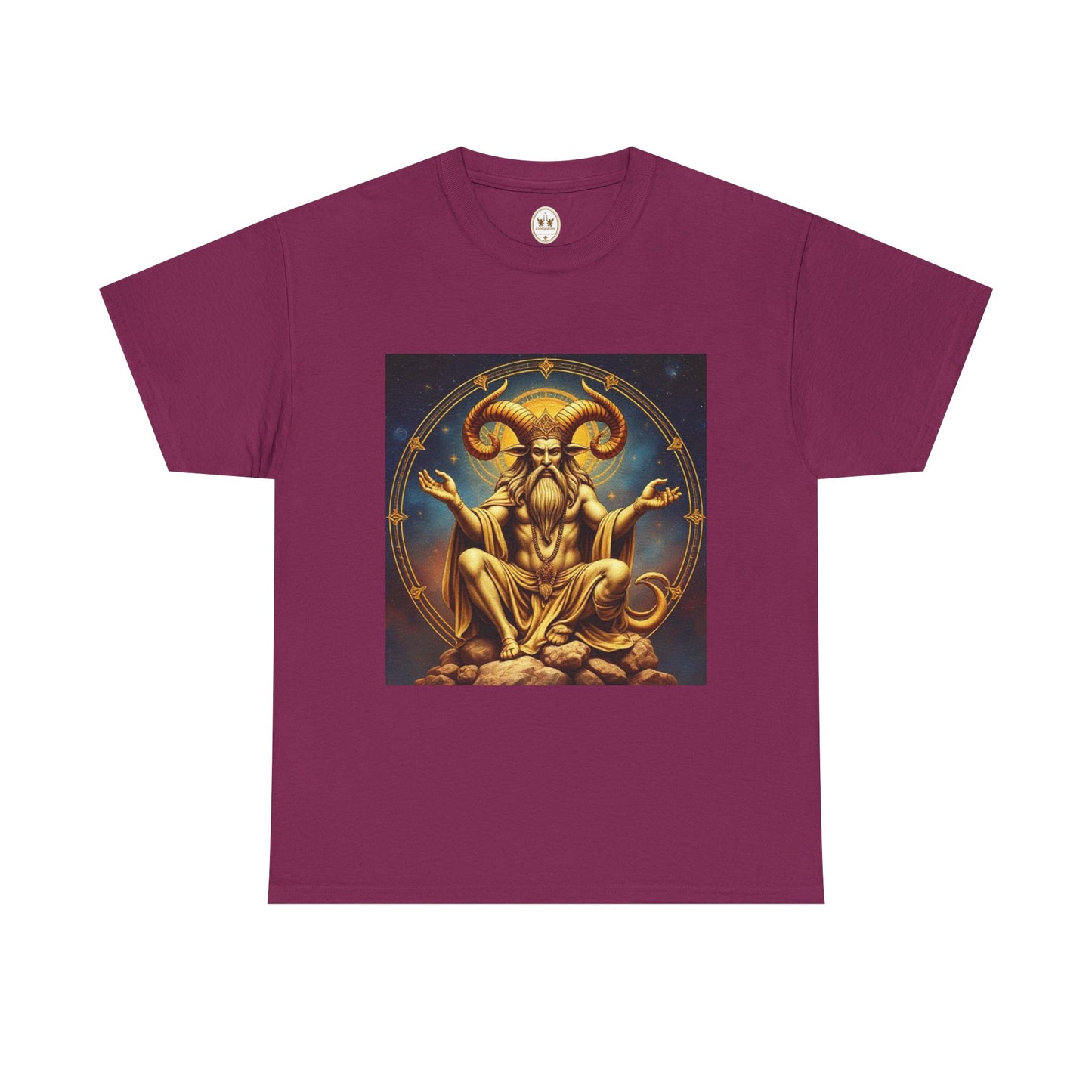 Unisex Heavy Cotton T-Shirt, On The Throne, Taurus Zodiac Design