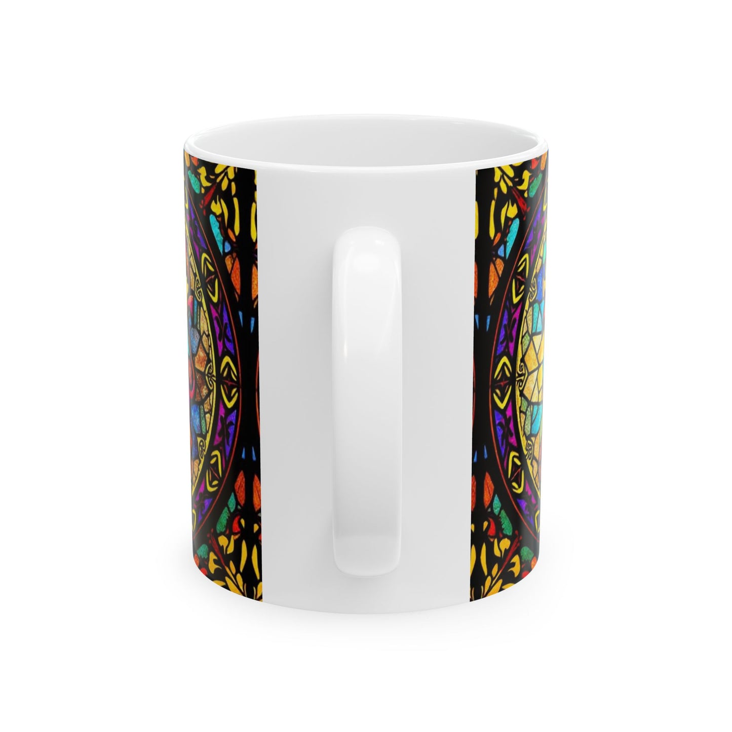 Ceramic Mug, (11oz, 15oz), Ceramic Coffee Mug, AOP, Glass Design v1, Aries Zodiac