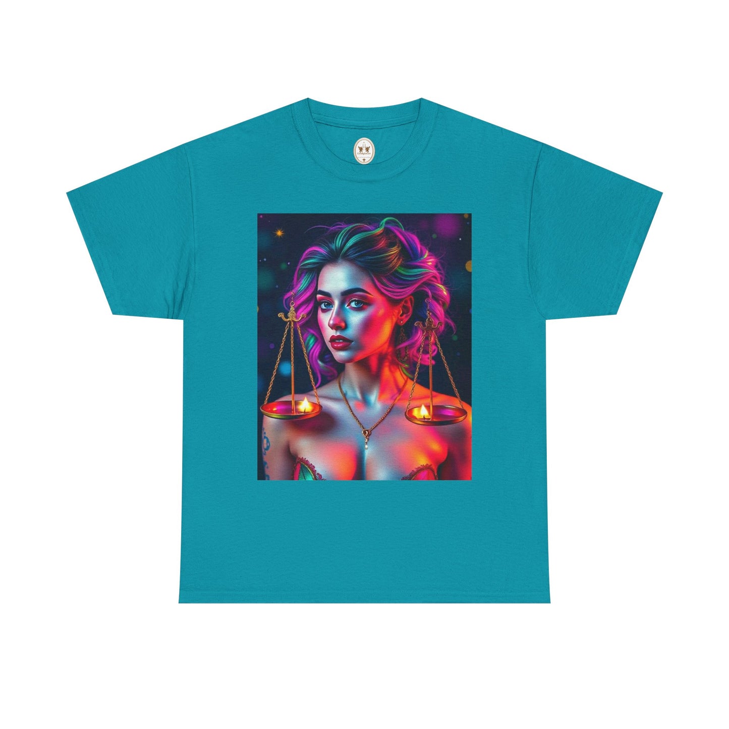 Unisex Heavy Cotton T-Shirt, Libra, Zodiac v3, Sexy Art