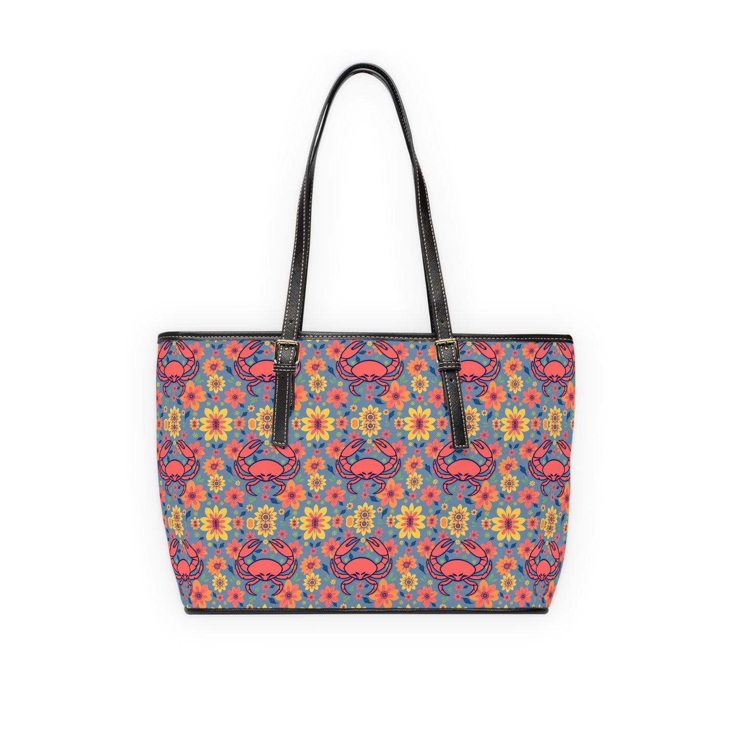 Leather Shoulder Bag, Cancer, Zodiac, Flower Pattern