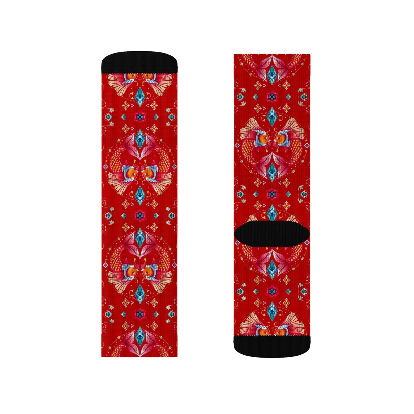 Sublimation Socks, Pisces, Zodiac, Jewel Pattern