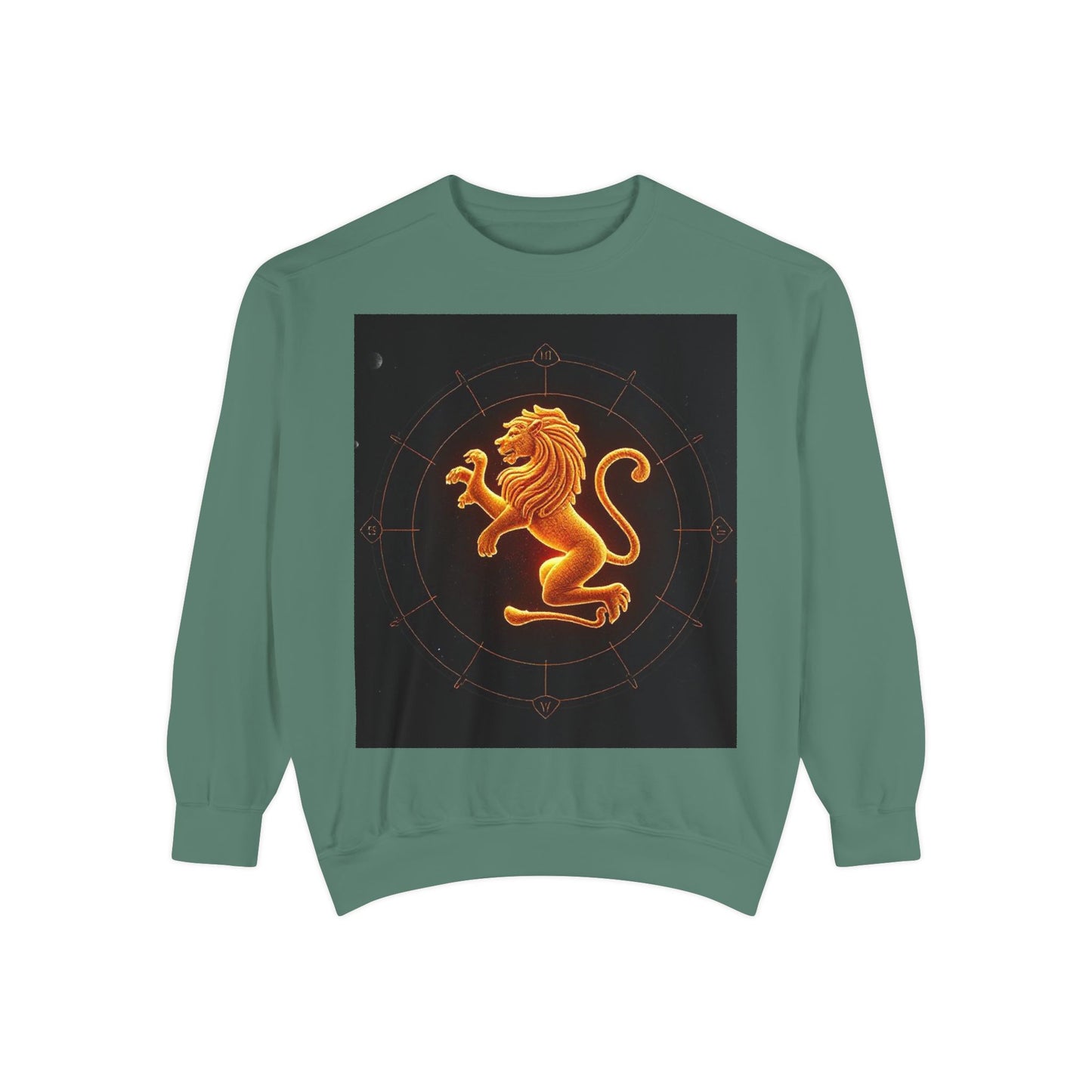 Garment-Dyed Sweatshirt, Unisex, Space Animal Design v1, Leo