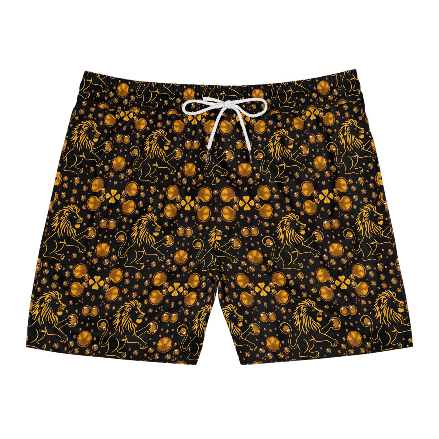Men's Mid-Length Swim Shorts, (AOP), Leo, Zodiac v2, Bubble Pattern