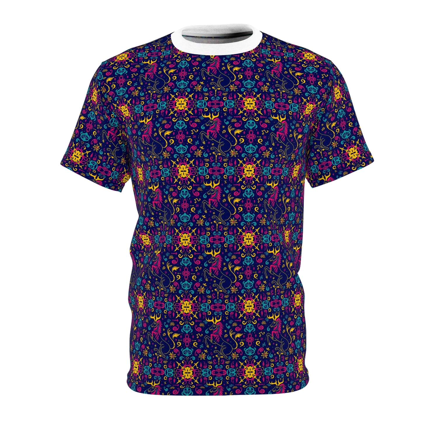 Unisex Cut & Sew T-Shirt, AOP, Aquarius, Zodiac v1, Pattern