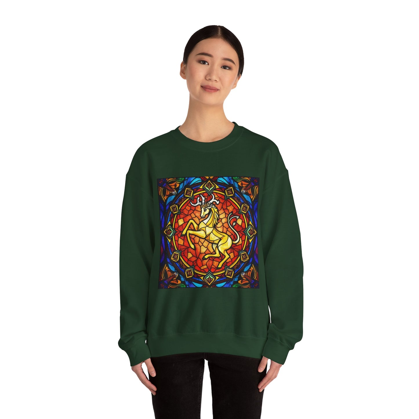 Unisex Heavy Blend™ Crewneck Sweatshirt, Glass 1, Capricorn Zodiac Design