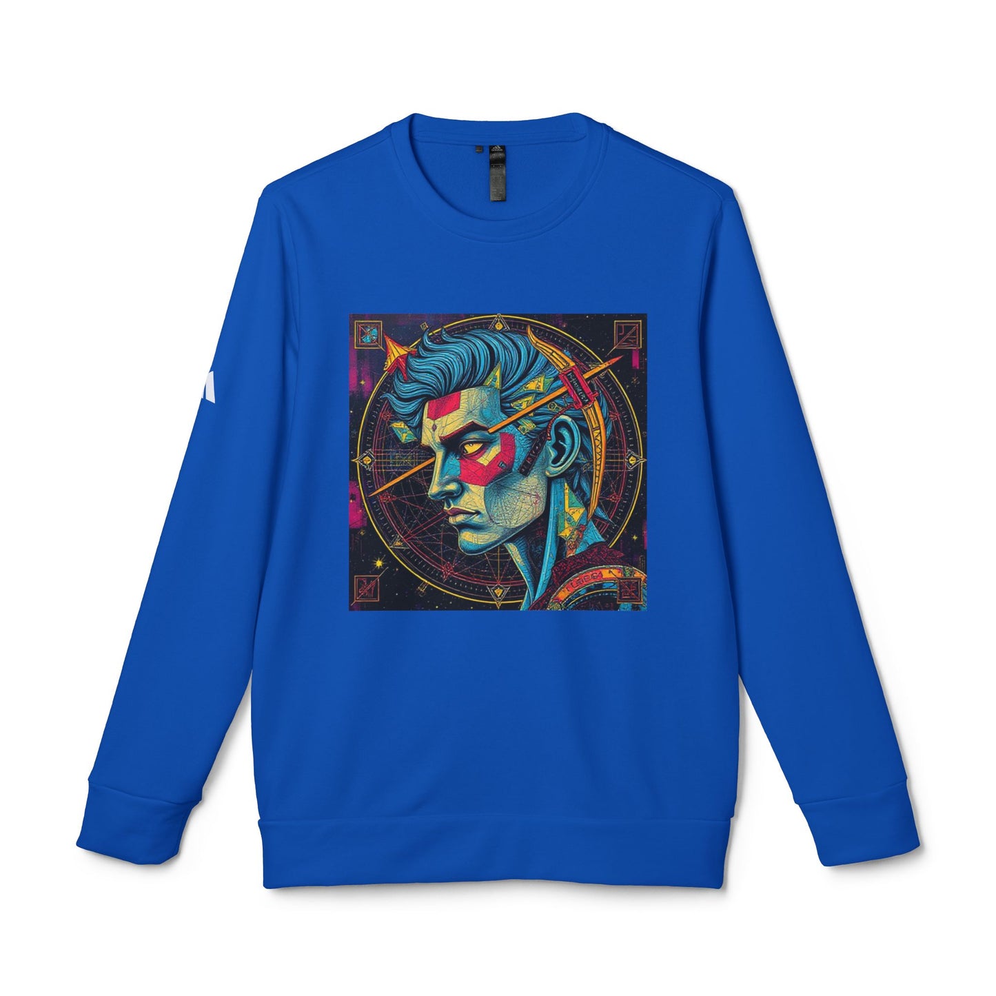 Adidas, Unisex Fleece Crewneck Sweatshirt, Sagittarius, Pop Art, Zodiac