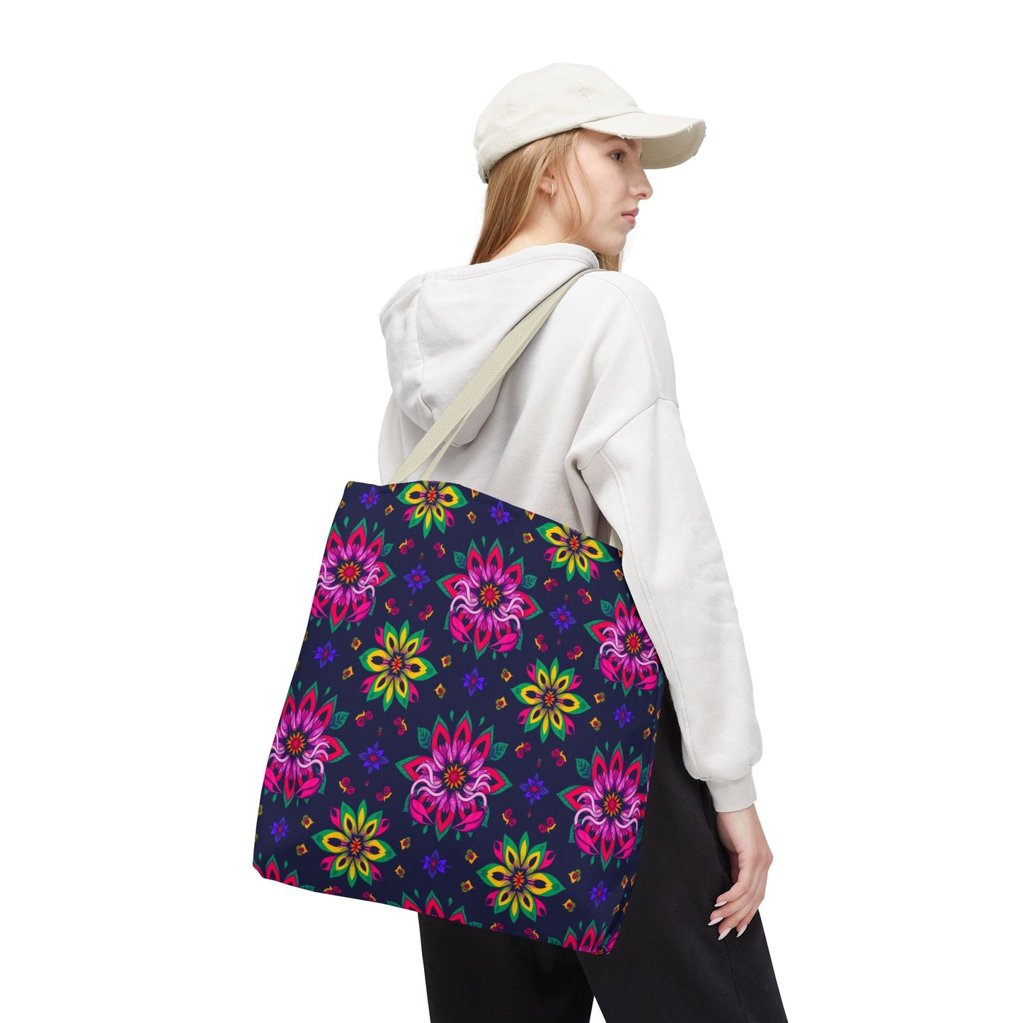 Tote Bag (AOP), Scorpio, Zodiac v2, Flower Pattern