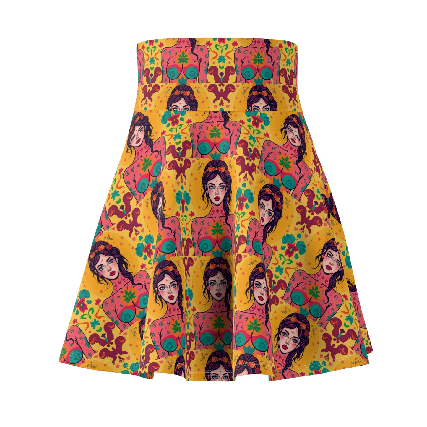 Women's Skater Skirt, (AOP), Virgo, Zodiac v1, Sexy Pattern