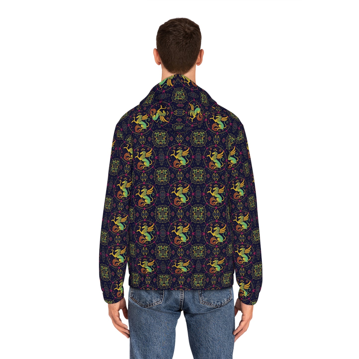 Full-Zip Hoodie (AOP), Virgo, Zodiac v4, Pattern