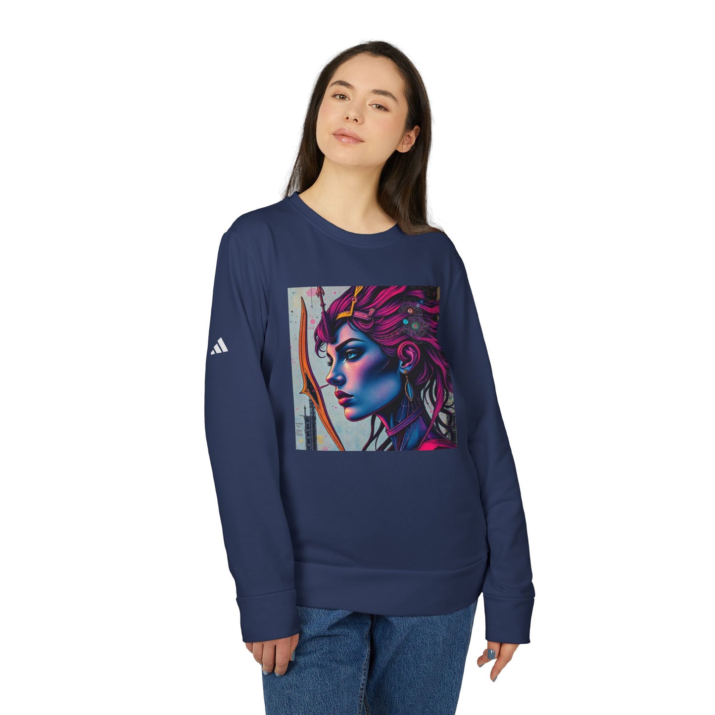 Adidas, Unisex Fleece Crewneck Sweatshirt, Sagittarius, Pop Art v1, Zodiac