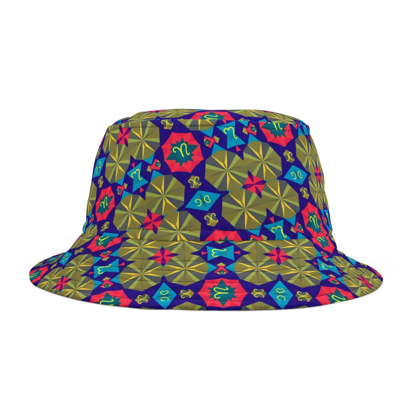 Bucket Hat, (AOP), Aquarius, Zodiac v1, Shape Pattern