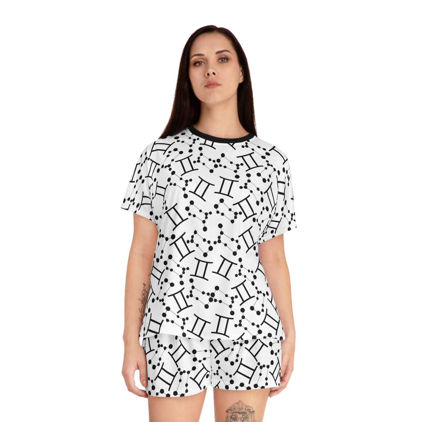 Women's Short Pajama Set Gemini Zodiac Sign (AOP)