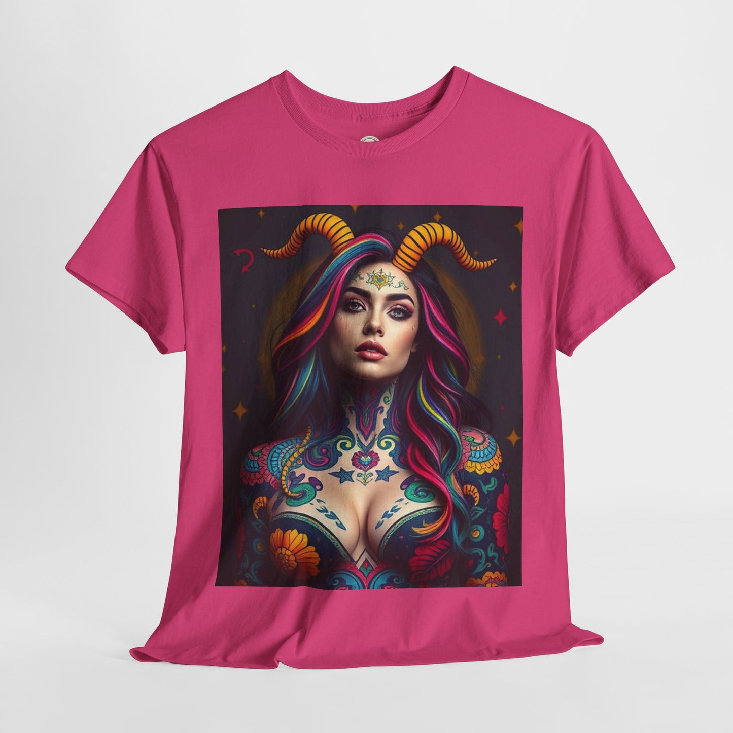 Unisex Heavy Cotton T-Shirt, Capricorn, Zodiac, Sexy Art