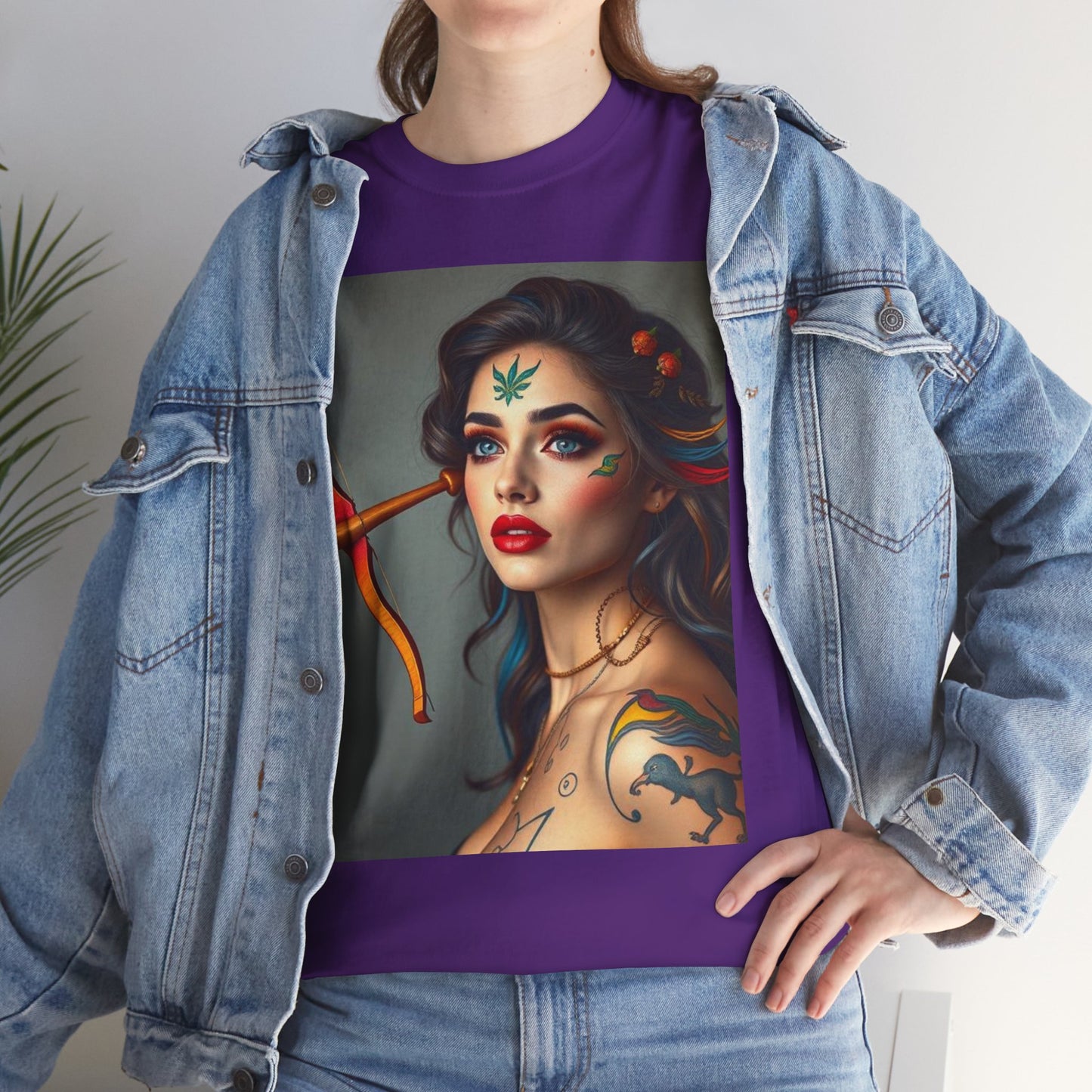 Unisex Heavy Cotton T-Shirt, Sagittarius, Zodiac v2, Sexy Art