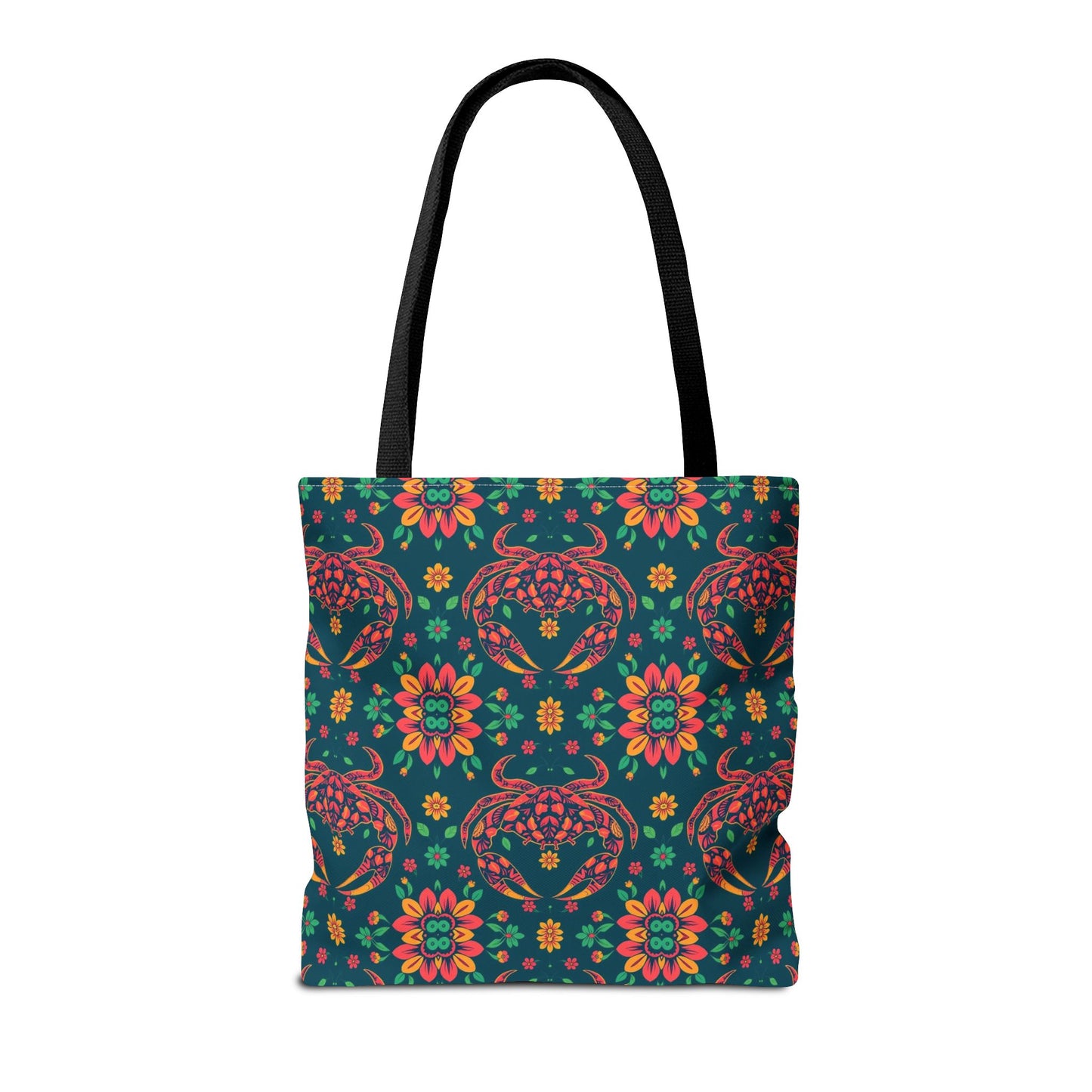 Tote Bag (AOP), Cancer, Zodiac v2, Flower Pattern