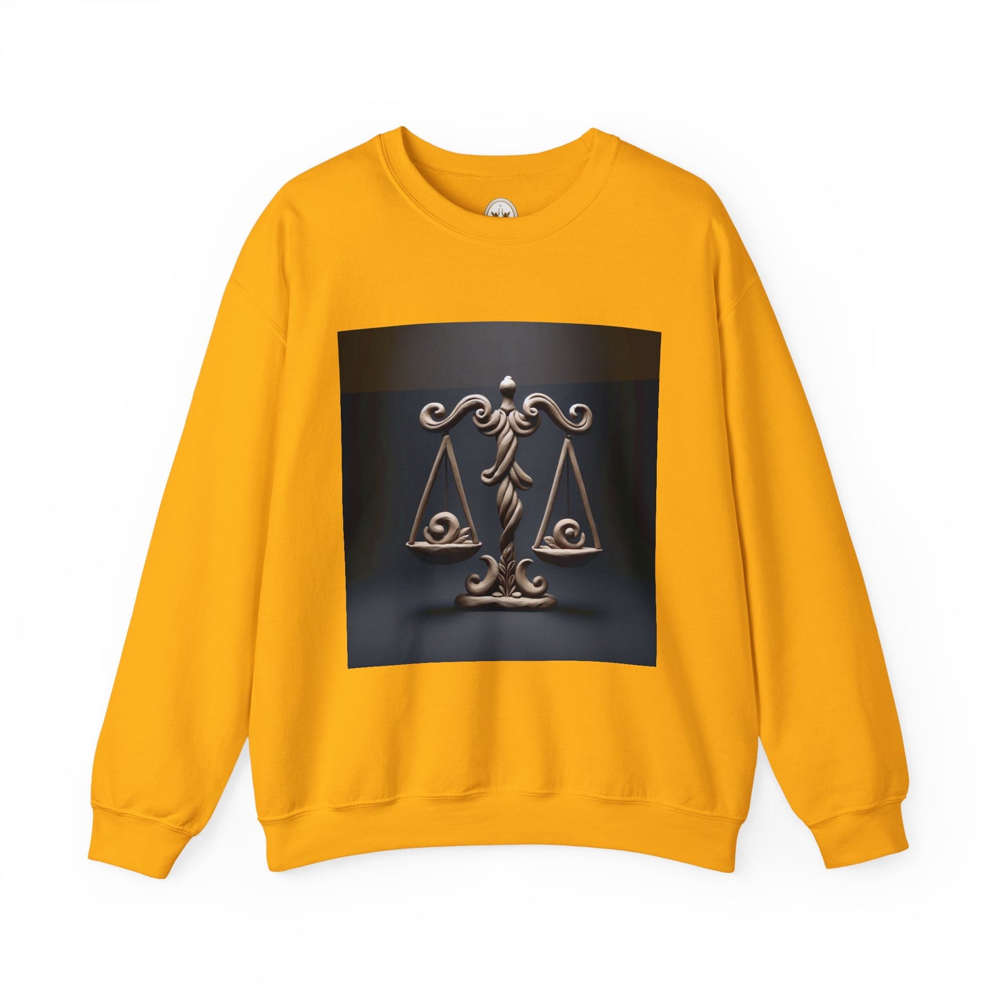 Unisex Heavy Blend™ Crewneck Sweatshirt, Brown Scale, Libra Zodiac Design