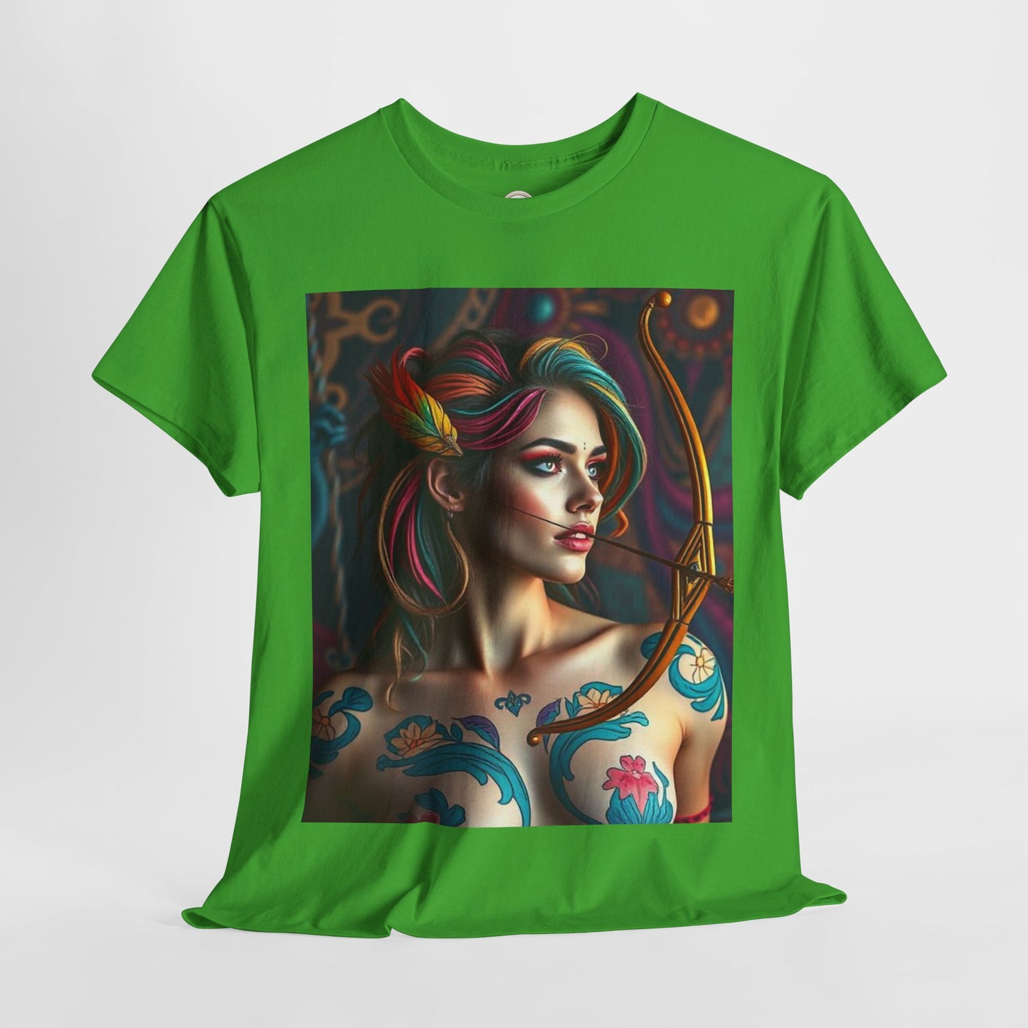Unisex Heavy Cotton T-Shirt, Sagittarius, Zodiac v1, Sexy Art
