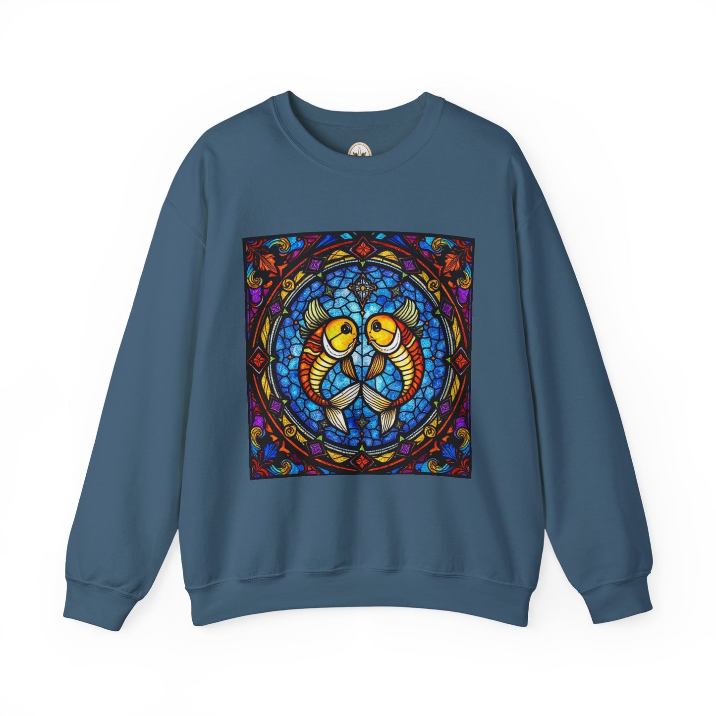 Unisex Heavy Blend™ Crewneck Sweatshirt, Glass 1, Pisces Zodiac Design
