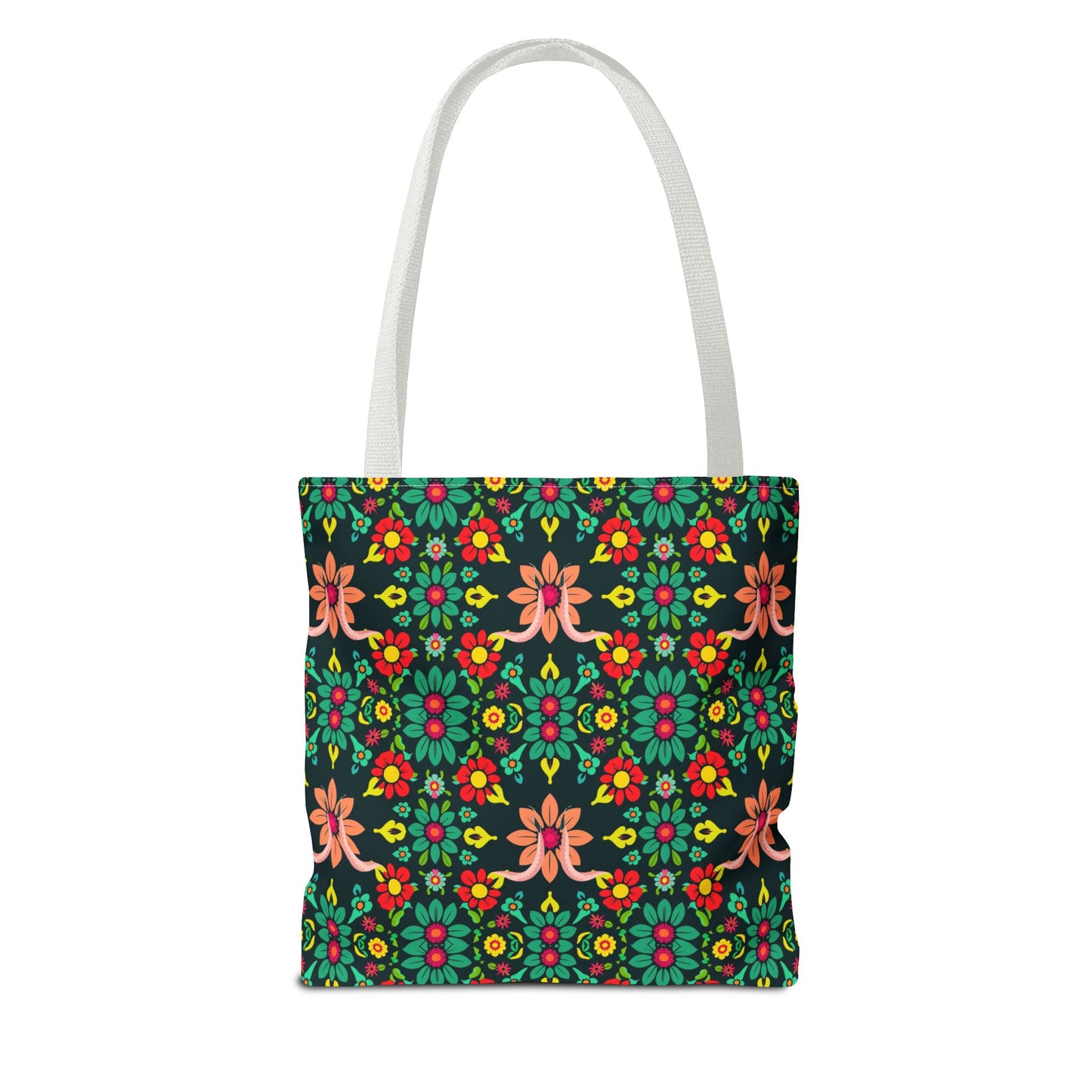 Tote Bag, (AOP), Aquarius, Zodiac v1, Flower Pattern