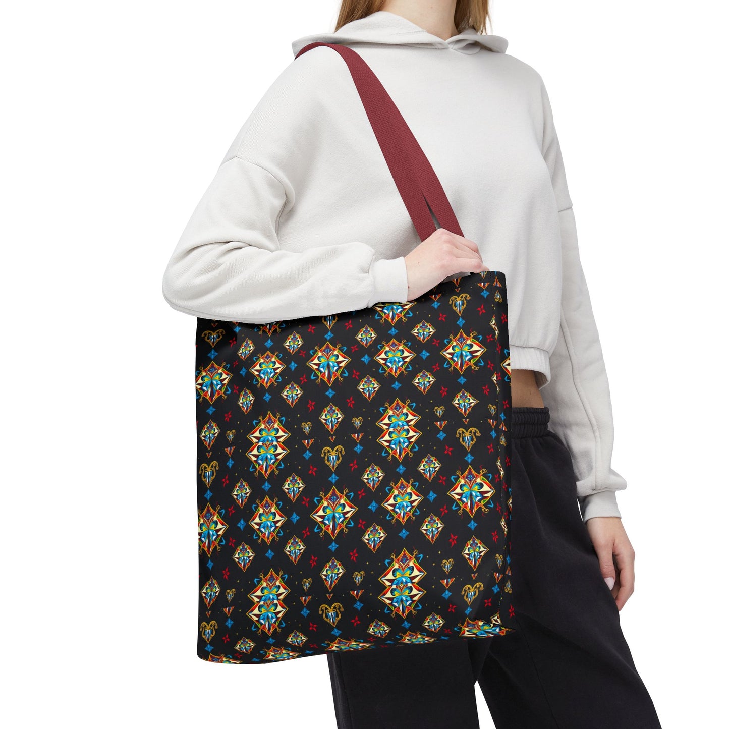 Tote Bag (AOP), Sagittarius, Zodiac v1, Jewel Pattern