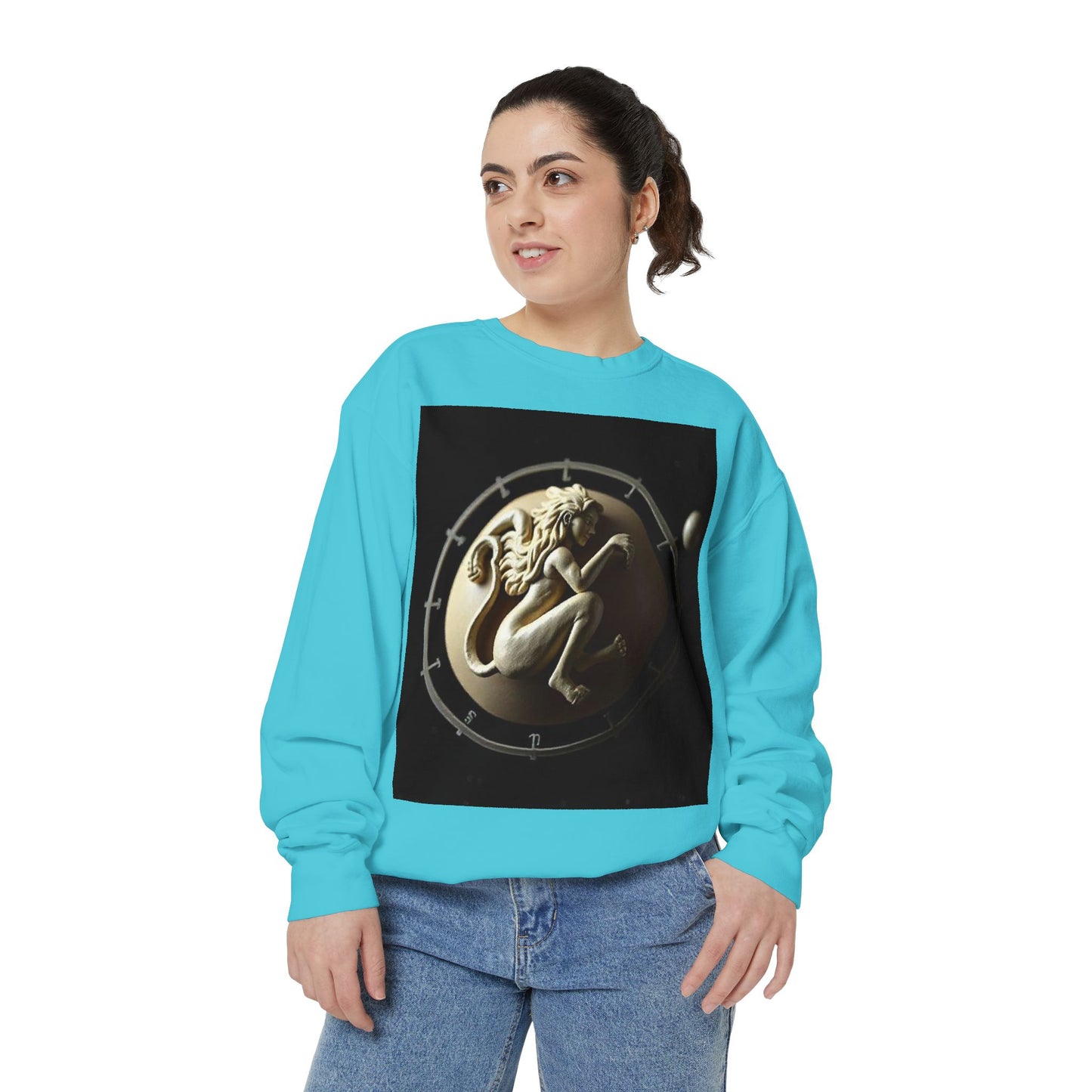 Garment-Dyed Sweatshirt, Unisex, Space Symbol Design, Virgo