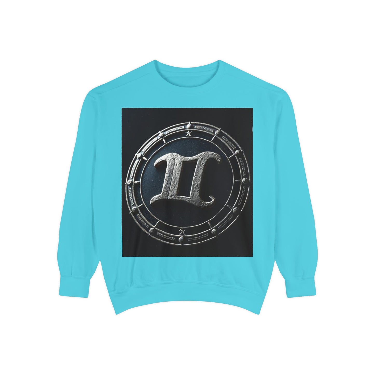 Garment-Dyed Sweatshirt, Unisex, Space Symbol Design v1, Gemini
